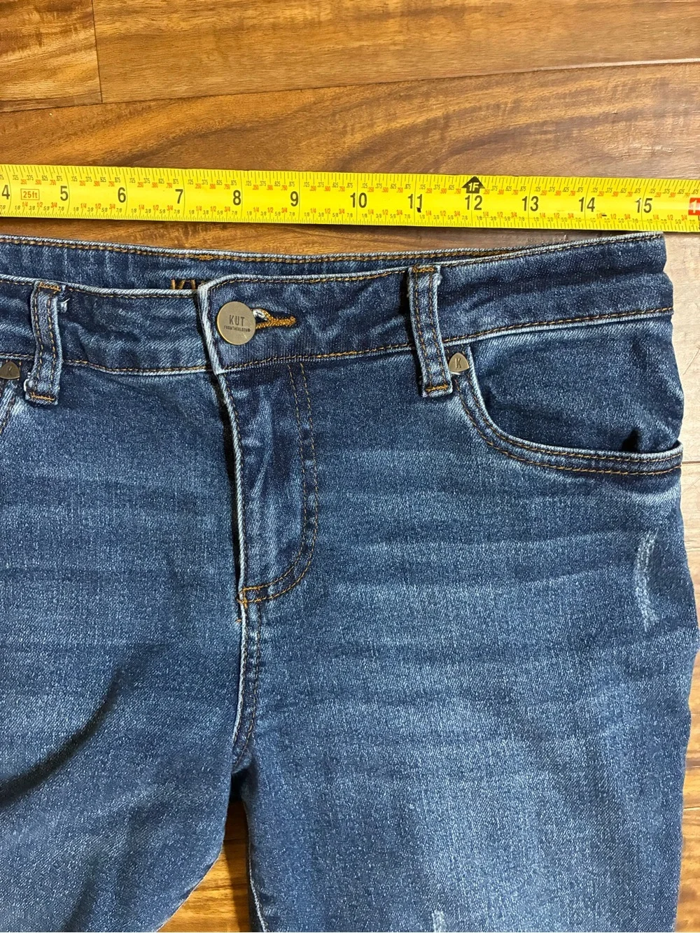 Kut from the Kloth Cropped Slim Ankle Jeans in Dark Blue Wash - Picture 3 of 7